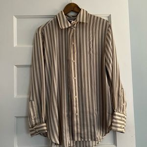 Silk oversized button up stripes